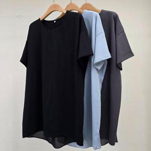 [강물처럼]빅사이즈라운드티 U525L508 마르소라인절개티셔츠 RI