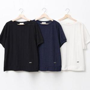 [강물처럼]빅사이즈반팔티 U623L508 세로라인시스루티셔츠 SM (4