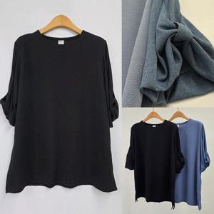 [강물처럼]위쉬몰 MN 롤린소매퍼프블라우스(U790H508) 빅사이즈