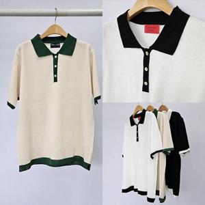 [강물처럼]위쉬몰 RM 사라배색카라반팔니트티(S219H508) 빅사이