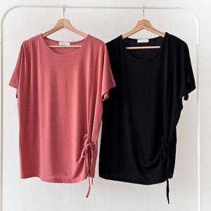 [강물처럼]빅사이즈라운드티 V059L508 스판좋은랩매듭티셔츠 BS