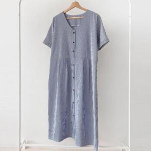 [강물처럼]빅사이즈줄지원피스 U926L507 마린스트라이프롱원피스