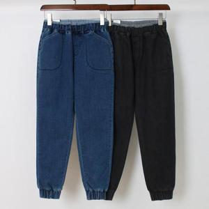 [강물처럼]빅사이즈청바지 P087L507 솔티워싱데님면조거팬츠 LO