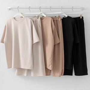 [강물처럼]빅사이즈무지투피스 V065L508 캐주얼스판상하의세트 Y