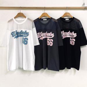 [강물처럼]빅사이즈프린팅티 V067L508 육육반매쉬박시티셔츠 BU