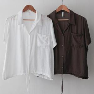 [강물처럼]빅사이즈카라셔츠 U773L508 초코라떼조임매듭남방 GO