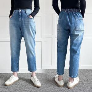 [강물처럼]빅사이즈청바지 P779L507 폼켓워싱백밴드배기팬츠 LO