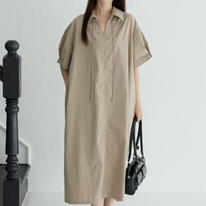 [강물처럼]아이우먼 뒤태겹셔링반팔원피스 SMV116M508 빅사이즈