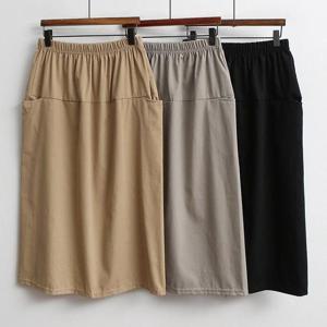 [강물처럼]빅사이즈데일리치마 V111L508 활동성좋은밴딩스커트 Y