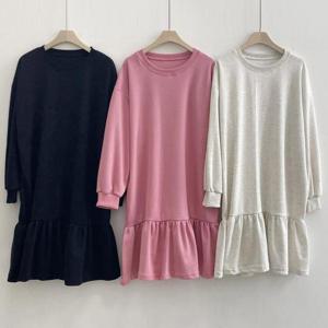 [강물처럼]빅사이즈라운드원피스 V095L508 베이비룩밑단프릴원피