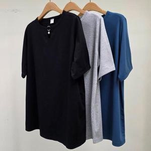 [강물처럼]빅사이즈반팔티 U536L508 크로스링브이넥티셔츠 MN (4