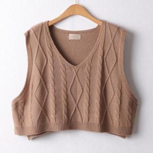 [강물처럼]아이우먼 슈가크롭니트베스트 RMD220M508 빅사이즈 (4