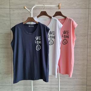 [강물처럼]빅사이즈민소매티 S453L508 위럽나염박시핏나시티 NS