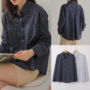 [강물처럼]위쉬몰 LY 체크투포켓뒷핀턱남방(V101H508) 빅사이즈