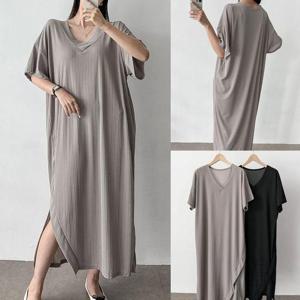 [강물처럼]위쉬몰 GL 브이사선옆트임원피스(V108H508) 빅사이즈