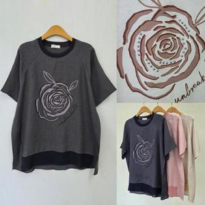 [강물처럼]위쉬몰 OL 장미비즈나염블라우스(U756H508) 빅사이즈