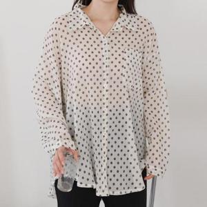 [강물처럼]아이우먼 낙낙한핏감점박이남방 LYV081M508 빅사이즈