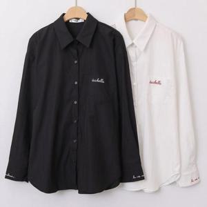 [강물처럼]빅사이즈사랑해요 V145L508 포켓레터링오버핏남방 WB