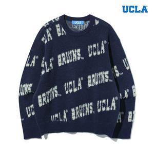 [UCLA]남녀공용 올오버 로고 부클 라운드넥 스웨터(UABLK80)