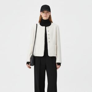 [막스카라]로벨르 진주 버튼 트위드 패딩자켓_M54PWJ714ME