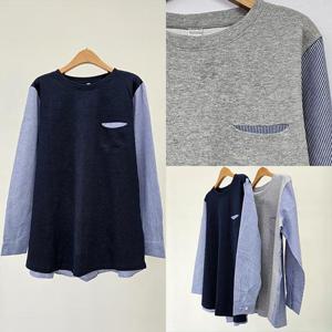 [강물처럼]위쉬몰 MN 해피스트라이프배색티(S664H508) 빅사이즈