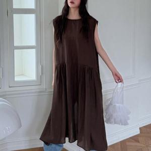 [강물처럼]아이우먼 라운드넥레이어원피스 LTV164M508 빅사이즈