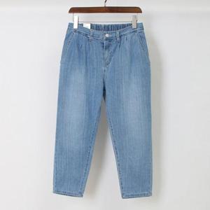 [강물처럼]아이우먼 뒷밴드워싱8부데님팬츠 LOP213M508 빅사이즈