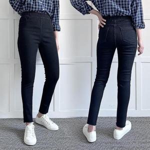 [강물처럼]빅사이즈바지 P815L508 쫀쫀스판블랙워싱스키니 LO (4