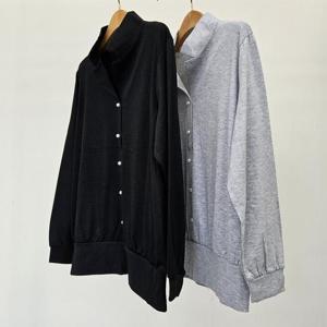 [강물처럼]빅사이즈티 S667L508 메리오픈카라펄버튼티 MN (41005