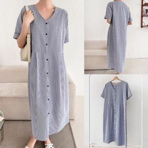 [강물처럼]위쉬몰 BS 까만콩스트라이프원피스(U926H507) 빅사이