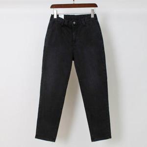 [강물처럼]아이우먼 블랙데님뒷밴딩워싱팬츠 LOP872M508 빅사이