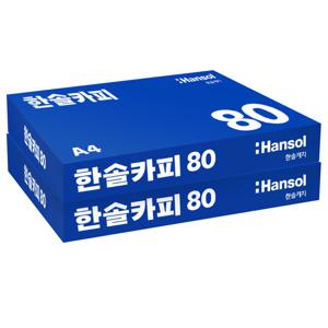 한솔 A4 복사용지(A4용지) 80g 1000매(500매 2권)