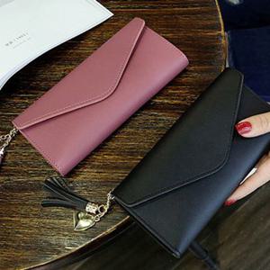 하트 테슬 가죽 장지갑 여성지갑 반지갑 명함 카드