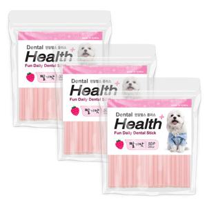 덴탈헬스플러스 딸기 50p x 3개 / 강아지간식 강아지껌 덴탈껌