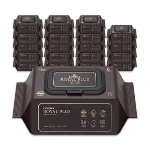 리벤스 로얄 플러스 도톰한 엠보싱 물티슈 캡형 70매 x 20팩