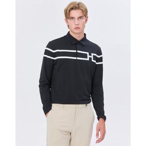 헤지스 골프 남성 24FW 가격인하스테디셀러H로고 블럭 긴팔 폴로티셔츠 (BLACK) WPTS4C691BK