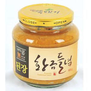 [뚝배기식품][황금들녘]순수 국산 재료로 담근 전통 된장의 고유한 맛[황금들녘된장900g]