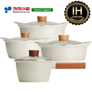 키친아트 베이직(IH) 인덕션세라믹냄비 4종SET(18+20+24+22전)