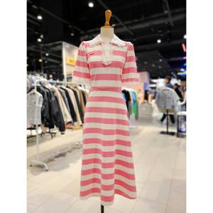 [포커스]레이스카라 단가라 슬림 원피스 (FM3D7OP0346)