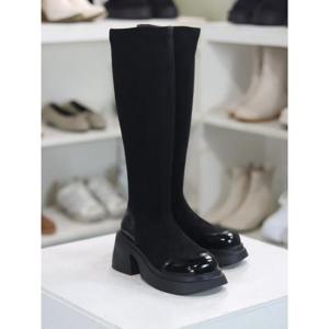 바이로쏘 세이브존03 스판 스웨이드 7.0cm 통굽 롱부츠 (BY)byro23F11159BC1W