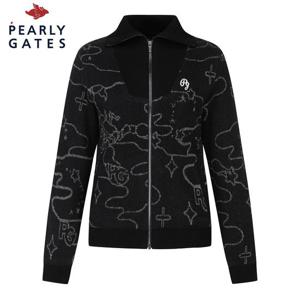 [파리게이츠] 파리게이츠 여성 글리터 별자리 카라 집업 방풍 니트 가디건 521C4SD156_BK