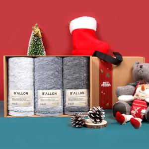 크리스마스 발론호텔수건 페이스타올 210g 코마 40수 3p선물세트