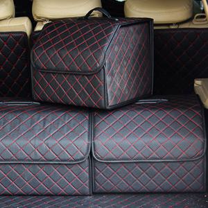 벤오토 자동차 깔끔이 트렁크 정리함 레드 퀄팅 수납함 중형