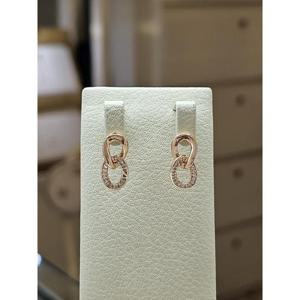 미라클 세이브존03 큐빅체인 은침 귀걸이 su2322