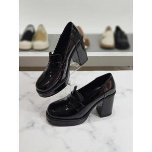 한슈 세이브존03 에나멜 블랙 여성 로퍼힐 9cm SAVHS278085bl