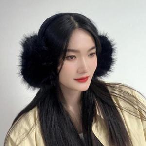 쁠리즈 왕방울 귀마개 겨울이어머프 방한털귀마개