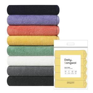 송월타월 데일리 컬러팝 200g 5매입 세트 + 손잡이 패키지