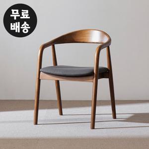 로미 고무나무 원목 패브릭 의자 식탁(딥그레이)