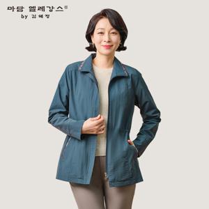 [마담엘레강스] 모스트 체크배색 트렌치 자켓 K241JK09_딥그린