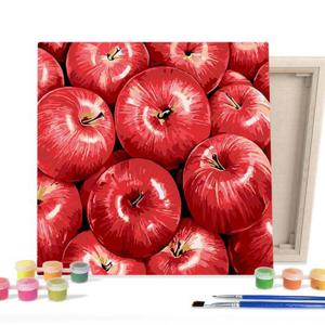 [아트박스 POOM]아트박스/아이러브페인팅 DIY캔버스형 그림그리기 25x25cm 행운의 홍사과